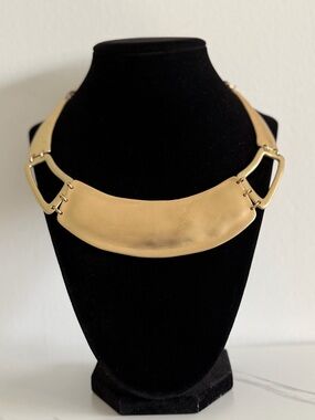 Vintage Chico's Matte Gold Collar Necklace